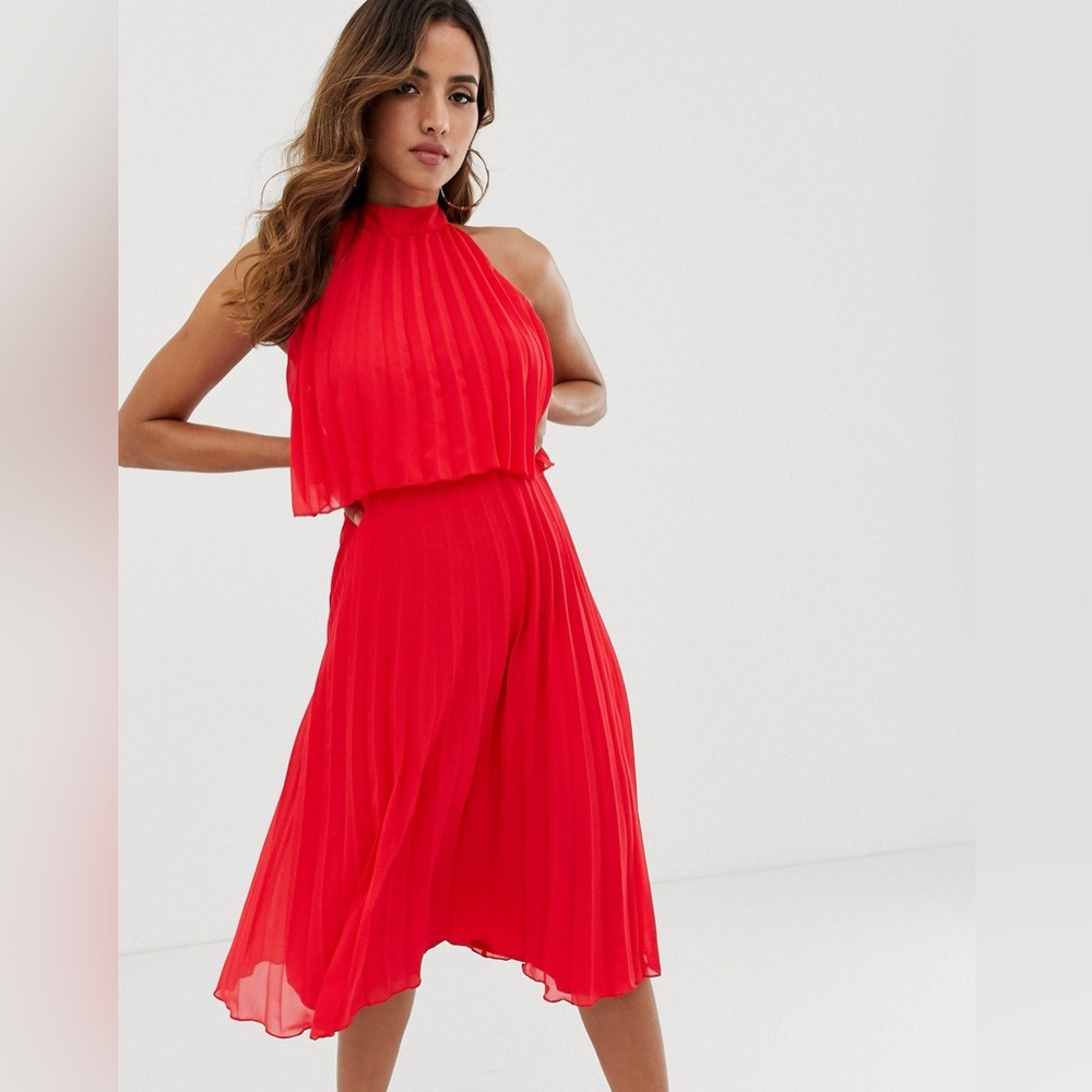 ASOS Red Halter Dress